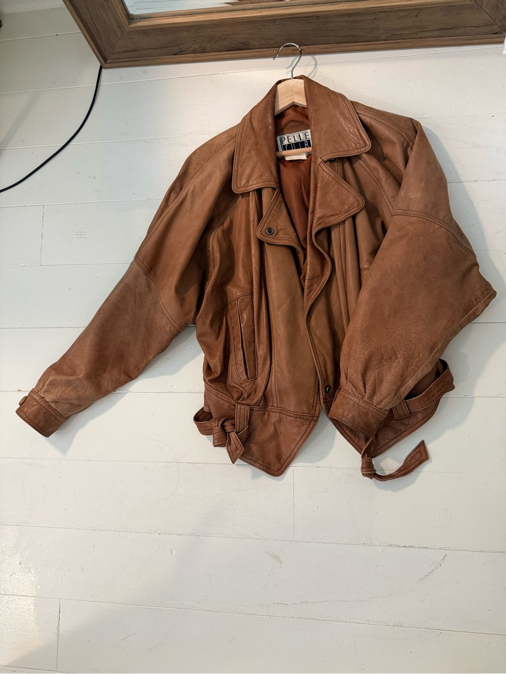 Vintage Cognac Brown Leather Jacket
